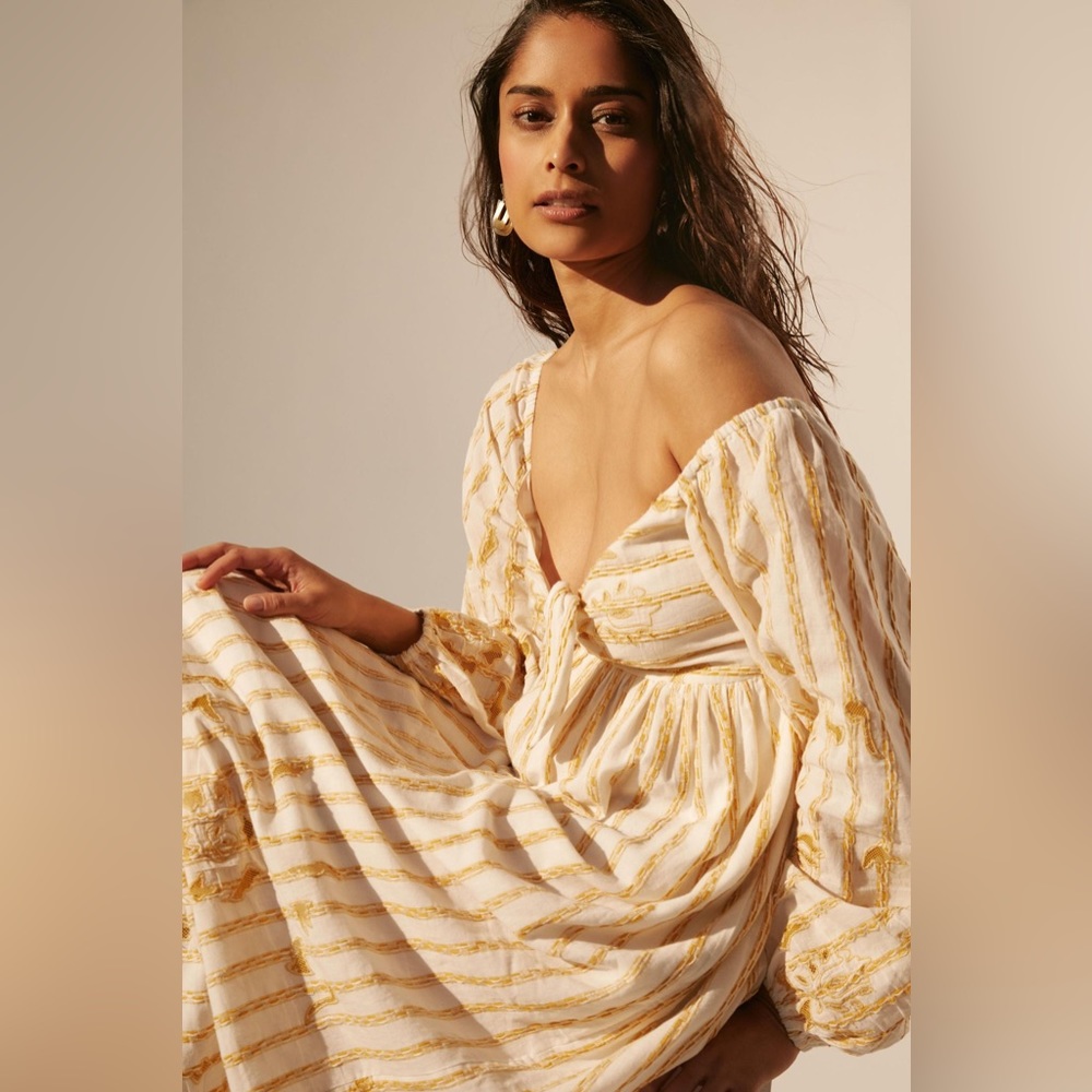 By Anthropologie Sweetheart Embroidered Maxi